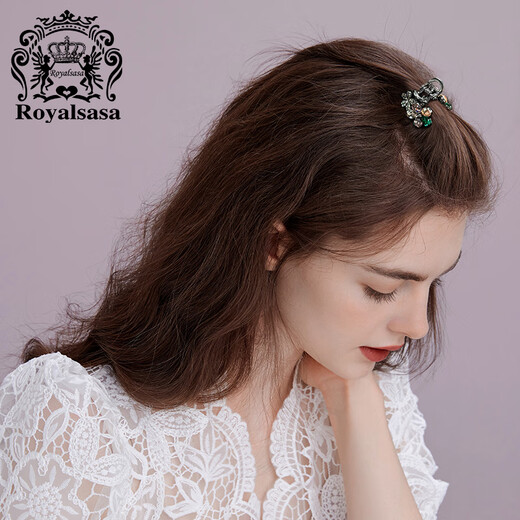 Royal sasa royal salsa high-end bangs clip rhinestone flower hair clip female grab clip small forehead broken hair clip