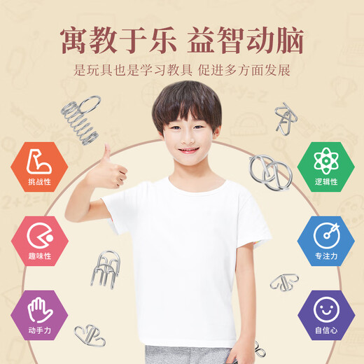 Niedliche Neuner-Serie Intellektuelle Untutton Toys Luban Keyhole Hole Ming Schloss Voller Set von Schülern der Grundschule für Kinder 24-teiliger Edelstahl [exquisite Geschenkbox] Neun Serie 20-teilige Set