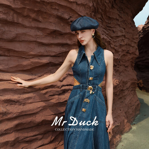 Mr DUCK Boina literaria retro japonesa teñida a mano 100% algodón para hombres y mujeres sombrero de mezclilla texturizado lavado sombrero de pintor artístico MS46718-azul vaca clásico (boina) M (adecuado para circunferencia de cabeza de 55-56 cm)