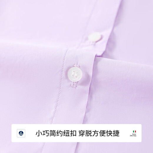 Navigare children's shirt spring and summer girls' shirt student cardigan comfortable and soft lapel lace lavender purple 150