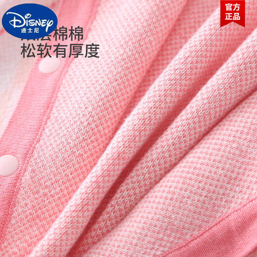 迪士尼（Disney）女宝宝春装连体衣婴儿衣服满月百天洋气哈衣毛衣针织爬服周岁礼服 【9214】粉色小兔子双层编织9214 59cm