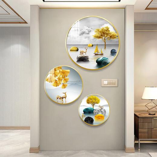 Moderne einfache Eingangswanddekoration Gemälde Runde Esszimmer Hängende Malerei leichte Luxus luxuriöse Schlafzimmer Bett