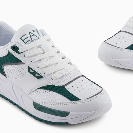 Armani/Armani EA7 Eagle Mark Bloque de color de moda para hombres Zapatos informales bajos X8x241 XK435 White C695 41.5