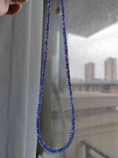 Chihuan Natural India Imported Tanzanite Necklace High-Quality Ice-Permeable Gem-Grade Blue-Purple Necklace Pink Tourmaline Necklace Bracelet High-quality Ice-Permeable Tanzanite Necklace About 3-4.2