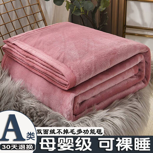 Shantou Lincun winter milk velvet bed sheet thickened baby velvet flannel coral velvet dormitory single and double blankets sky blue 90x100 male knee double-sided plus velvet 3 seconds