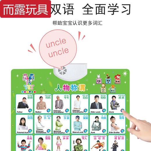 Qilicai Electronic Baby folgt Bild Wallpaper Aufkleber konkav und konvexe Kinderpädagogik-Audio-Szene von 0-3 Jahren kann drei sprechen: Form Farbe + Selbsterkenntnis + täglich
