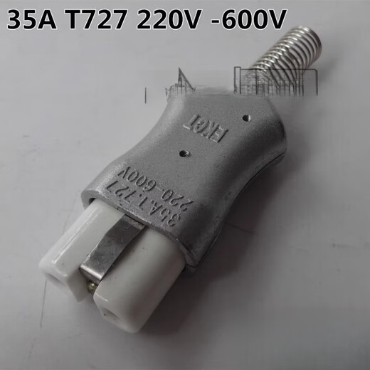 INSPUR T727 / 728 Aluminium Plug de chauffage en alliage en alliage en alliage Céramique Céramique Fournace industrielle Plug de résistance à haute température 35A 600V Tête droite 727 Jack 6 mm Plus de 100