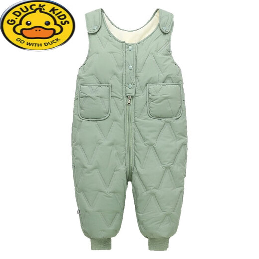 G.DUCKKIDS little yellow duck children's overalls for boys and girls in autumn and winter all-in-one velvet cotton pants for babies with open stalls for children and infants thickened outer coffee color plus velvet thickening 90