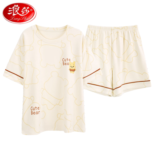 Pajama de alta gama Langsha para mujeres pantalones cortos de algodón de algodón puro Conjunto de ropa para el hogar del algodón delgada del algodón delgada del hogar yz9895 100 algodón puro 9854 m [recomendado 80-100Jin [Jin iguala 0.5 kg] desgaste]