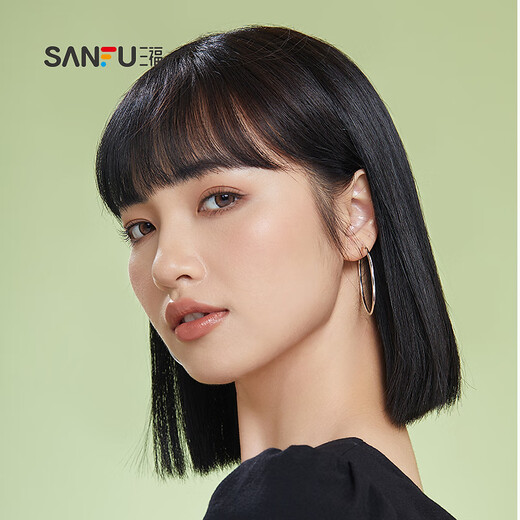 三福休闲金属中大圈环耳环一对 个性时尚欧美风耳饰 818016 12131-薇 2个
