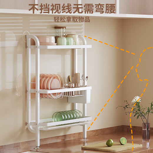 Wen Yijia customized sink rack with narrow side storage drain rack for dishes, dishes, sink dishes, dishwashing rack, sink side storage rack, suction cup installation, no damage