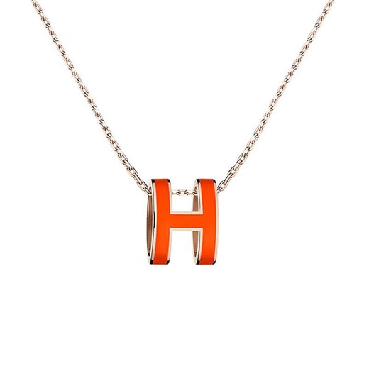 Hermes Pop Hop H Oval Postero tridimensional Collar chapado rosa H1479 White H147991fo49