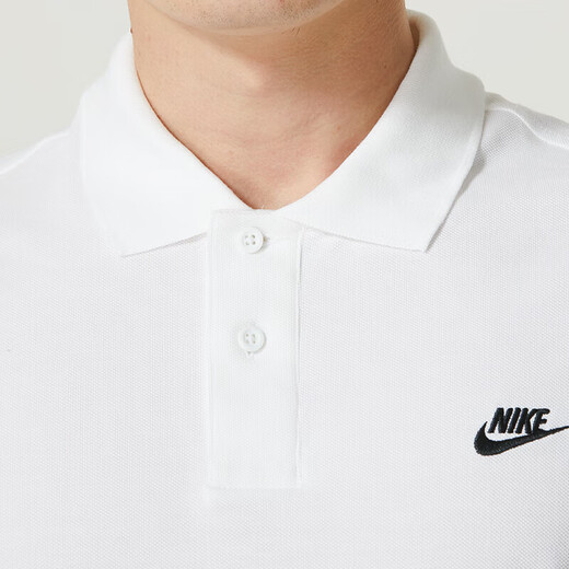 Nike (NIKE) T-shirt men's 2025 spring and summer men's short-sleeved lapel POLO shirt breathable casual tennis white pure cotton short-sleeved men FN3895-100/big/white 2XL