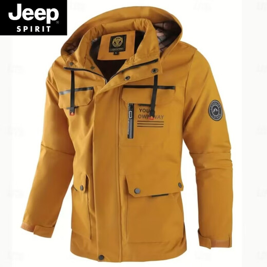JEEP SPIRIT casual jacket parka coat hooded charge. Men's new hooded outdoor men's wear classic 28 gray blue 5XL
