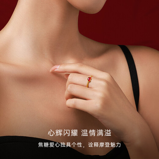 CRD Ke Laidi gold ring gilded love heart-shaped solid gold 999 solid ancient ring as a birthday gift for your girlfriend 2.8g