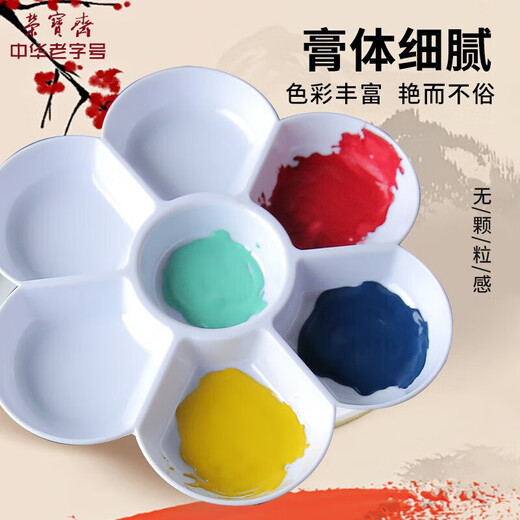 Rongbaozhai Chinese painting paint tool set for beginners, elementary school students, children's ink painting, Chinese painting and brush supplies, a complete set of 12-color entry-level 12-piece set