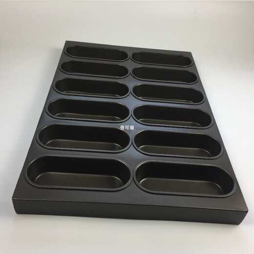 定制商用鸡蛋烤盘MY12401热狗模具烤盘12连长条面包不粘烤盘