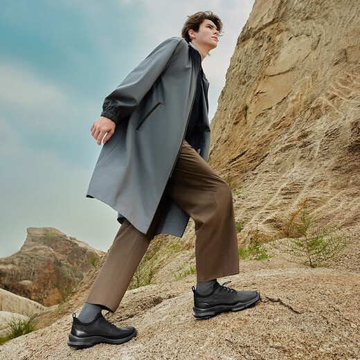 Belle Casual Men's Shoes Cowhide Thick-soled Sports Shoes Commuting Business Leather Shoes 8AY01CM3 Pre-sale Black - Single Liner 41 (255mm)