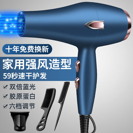 Philips (PHILIPS) same style German hair dryer for home use, hair salon, high power 2200w, barber shop negative ion hot and cold wind mute, German blue 18000 wind power, home use, three free for 10 years