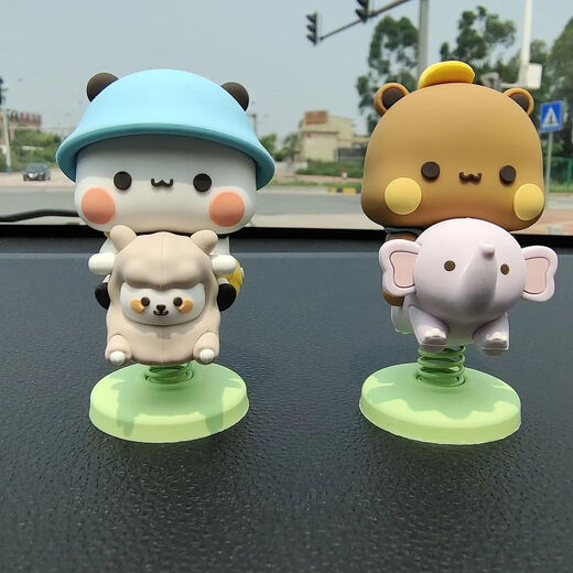 New Yi Er Bu Bu Shake Car Center Console Decoration Car Cute Supplies Couple Dolls Shake Music Model Yi Er He Bu Bu 2 pcs