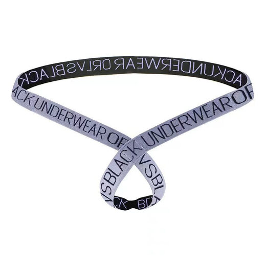 ORLVS Men's Thong Hollow Sexy Sexy Rings Muscular Men's Big Single Underpants Bondage Strap Farm Cow 1m White 2XL