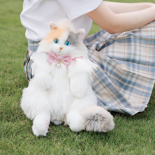 Chongker宠客三花猫包仿真毛绒玩偶治愈生日礼物女生 淡三花背包+珍珠围脖