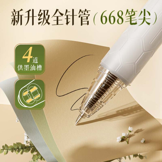刷题笔专用ST笔尖升级全针管688速干按动中性笔文具考试小白笔碳素顺滑高颜值黑笔初中生0.5黑色笔芯 ST速干中性笔 6支 送10支笔芯 0.5mm 5支