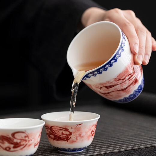 器氏羊脂玉瓷功夫茶具套装敦煌飞天2024茶杯陶瓷盖碗办公室会客 9274-颜紫山羊脂玉瓷敦煌飞天
