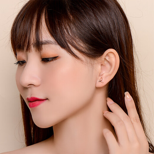 Laomiao S925 Silver Earrings with Bow Knot 02 Gift Bow Earrings/About 0.50g