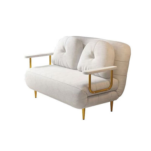 Spurlot foldable sofa sofa bed dual-purpose cream single small apartment balcony living room multi-function telescopic double cloud off-white 68CM deer velvet leather sponge