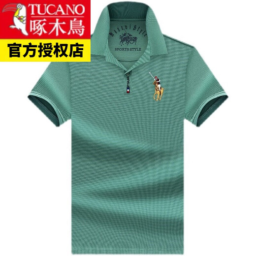 啄木鸟（TUCANO）男装中年休闲男士衫夏季短袖翻领上衣POLO.衫爸爸宽松 短999白色 L 17084A 建议120-130斤