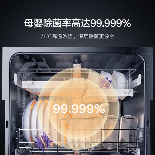 Mijia Xiaomi desktop dishwasher 5 sets S2 Small household dishwasher maternal and child grade certification ultra-thin body folding door 80 hot air drying APP control 5 sets S2