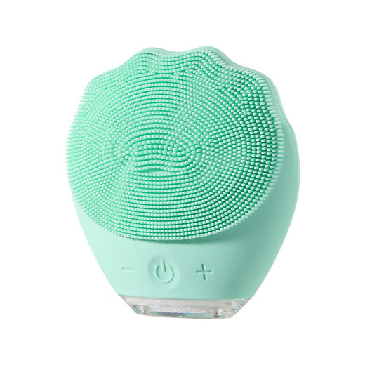 FODRK electric silicone facial cleanser face brush facial massage facial cleanser pore cleaner for men and women special silicone waterproof electric face wash beauty mint green high frequency vibration 5-level adjustment