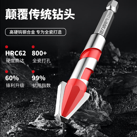 Delixi Electric tilt-head eccentric drill bit for full-tile tiles special concrete dry drilling glass ceramic cement electric drill hole opening set recommended by the store manager 6+8 2 pieces in total