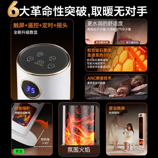 Xiaomi Guoba's new graphene household energy-saving air heater winter electric heating bedroom large area export to domestic sales top with remote control model 200 whole house heating variable