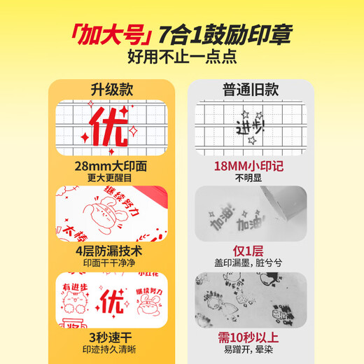 Cat Prince Children's Award Seal Little Red Flower Stamp Primary School Student Teacher Corrections Homework Encourages Teachers to Use Praise Kindergarten Awards Word Stars You Awesome Medal Deep Sea Blue-7-layer Seal
