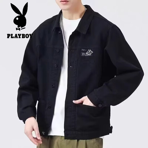 Jacket Playboy Spring et automne 2025 Nouvelle chemise Automne Veste de travail masculine de la veste de début d'automne [Version mise à jour] K12806 Gray 5xl [suggéré 180-200jin [Jin est égal à 0,5 kg]]]