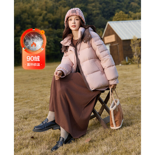 Demana Lightweight and High Warmth Winter Contrast Color High-Quality Small Commuting Age-Reducing Hooded Short Down Jacket for Women