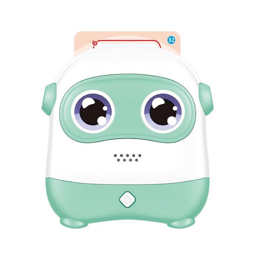 Histoire d'apprentissage automatique puzzle carte audio machine à cartes machine d'éducation précoce chinoise et anglaise pour enfants dessin animé illumination astronaute bleu (contenu de 220 cartes) version améliorée