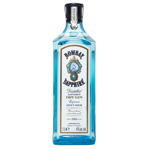 孟买 蓝宝石（Bombay） 洋酒 金酒 杜松子酒 琴酒 1000ml 商品微瑕