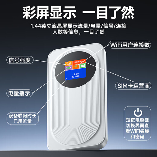 MANGETU满格兔【1万毫安】随身wifi6支持5G 4G设备免插卡移动随行无限便携式无线网卡全国通用流量2025款2024款 1万毫安大电池【2025款|中兴芯片】充一次用一周 【2025新款】适用中兴联想等设备