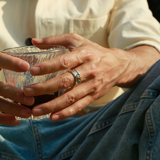 IDEAGEMER Clown Series 925 Silver Ring Men's Retro Original Niche Design Handsome Smiling Face Personalized Ring 925 Silver Clown Ring - Hong Kong No. 20