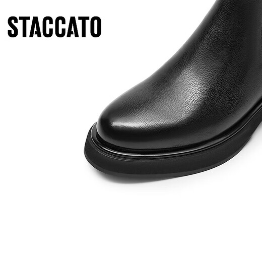 Staccato New Winter Style British Style Boots Chelsea Boots Boots Boots épais talons Bottes de mode Bottes de femmes D9930DD3 Obsidian Black (Single) 36
