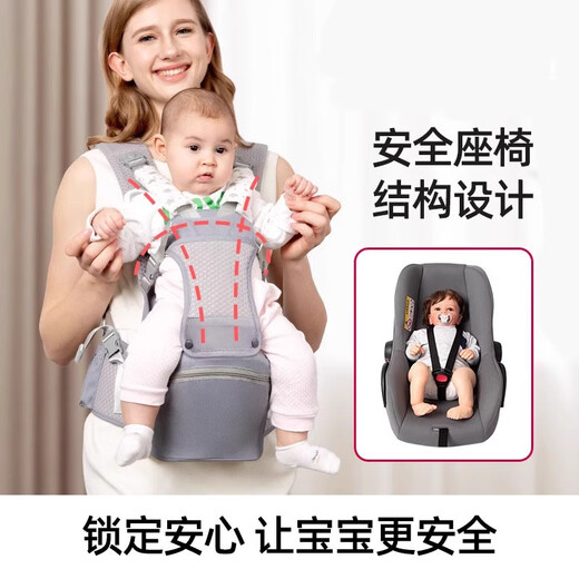 JCZS Taburete de cintura alemana Baby Lightweight Four Seasons Baby durante cuatro meses Correa multifuncional Abrazo abrazo abrazo Soporte de una sola persona que se pone y despega - Peach Blossom Powder