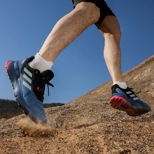 Adidas men's shoes 2025 summer TERREX outdoor hiking shoes hiking shoes running shoes low top cross-country casual sports shoes IH3880 Miracle Blue Gray 44