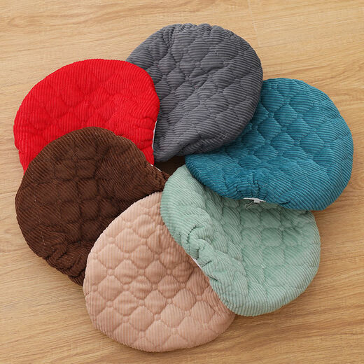 Rectangular bench, small square stool cushion, stool cover, dressing table stool cover, student cushion chair cover, small flower cloth (pink flower) double layer quilted, suitable for all seasons, suitable for stool covers with a stool surface of 24*34 cm