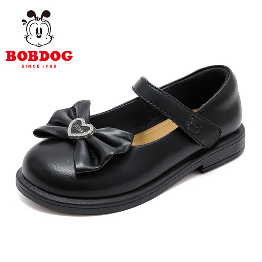 Babu Dou children's shoes spring British style princess shoes medium and large children's fashion girls' leather shoes casual 108551042 black 29