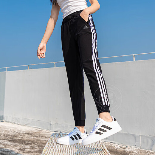 阿迪达斯 （adidas）套装女装25春夏防风梭织连帽夹克宽松外套跑步运动束脚长裤2件套 JZ2162+DY8696 S