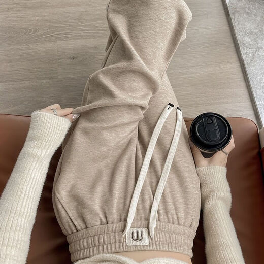 Ai Feilin 9721 personas recolectaron imitación de cachemira más pantalones de terciopelo de pierna ancha para mujeres primavera y otoño nuevo estilo cintura alta drapeado suelto pequeño albaricoque estrecho pequeño estilo de primavera y otoño S recomendado 80-95 Jin Jin equivale a 0,5 kg