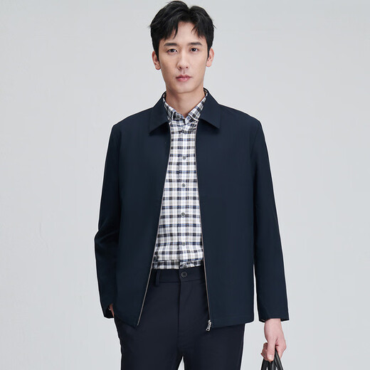 报喜鸟行政款羊毛夹克男士商务休闲宽松版外套上衣ESV241001U蓝52